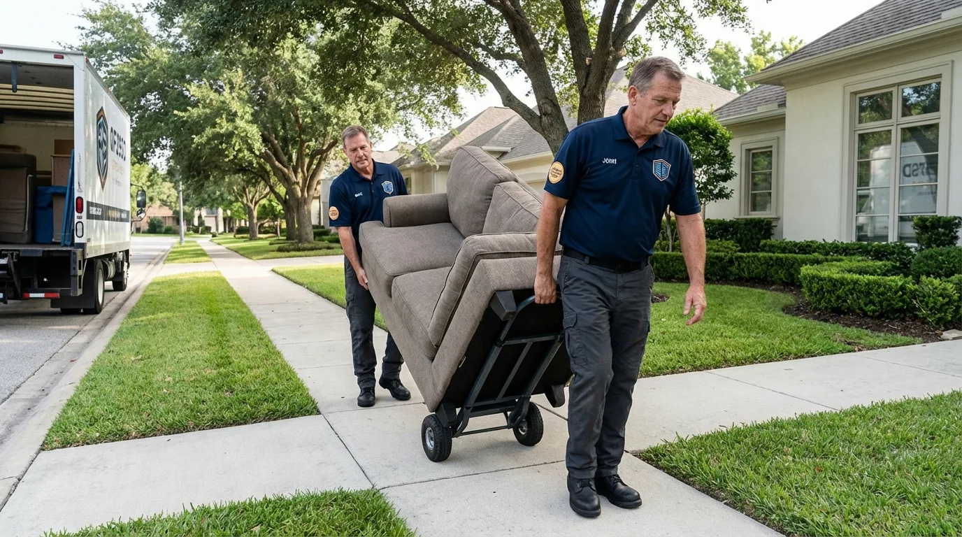 Local residential moving crew loading furniture in Smith, NV
